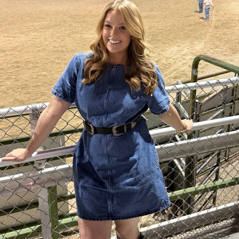 Abercrombie & Fitch Blue Denim Mini Dress - Picture 4 of 4